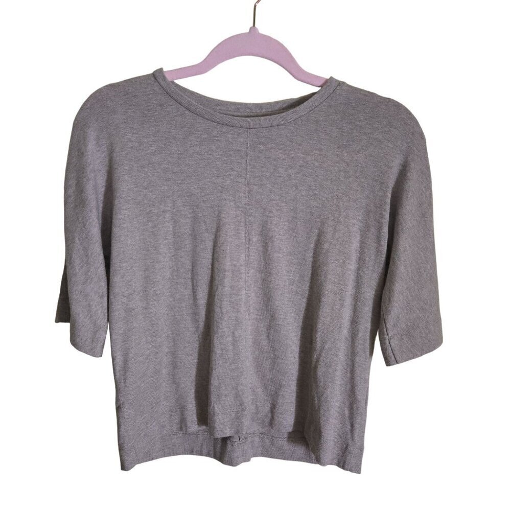 Club Monaco Neutral Cotton Blend Crewneck Tee Shirt Super Soft Size XS